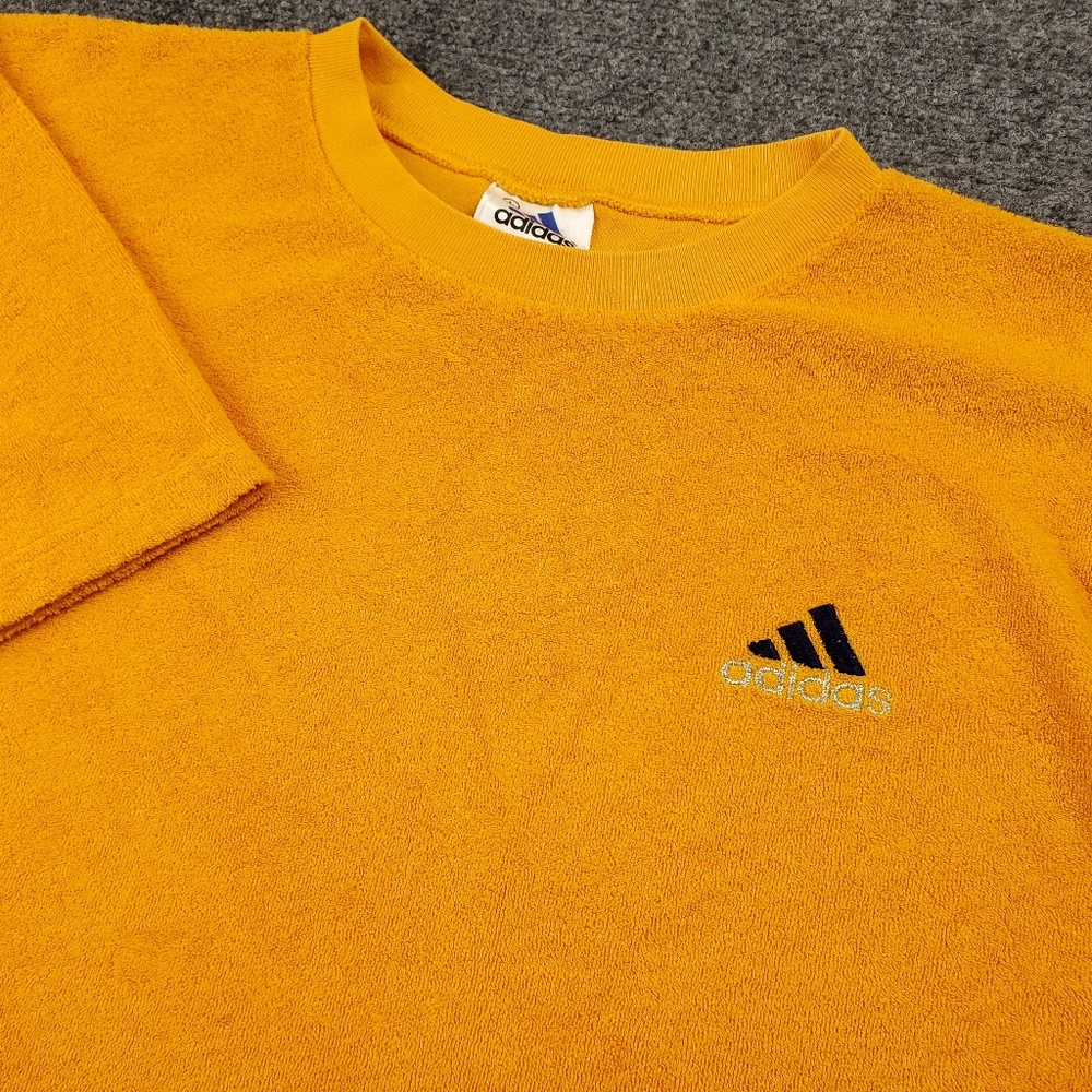 Vintage 90s Adidas Terrycloth T Shirt Mens Large Soccer Jersey Short Sleeve USA